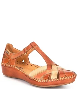 Pikolinos Vallarta T Strap Sandals Women's 10-10.5 Eu 41 Brandy Leather $175 NEW - Picture 1 of 9