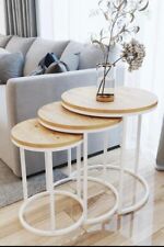 High Gloss Set of 3 Coffee Nest Tables Side End Table