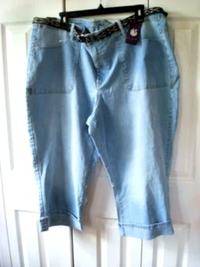 Ladies Plus  Slimming  Capri Jeans G. Vanderbilt W Belt  Size 20W New - Picture 1 of 2