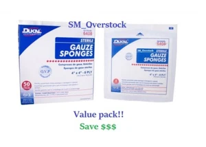 100X STERILE GAUZE SPONGES, 4" X 4", 8-PLY, 50/BOX. #6408. NEW FAST shipping! - Picture 1 of 1