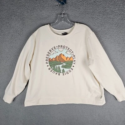 Sudadera Eddie Bauer Cuello Redondo Mujer 2XL Montaña Gráfico Proteger Reserva Foto 1 de 4