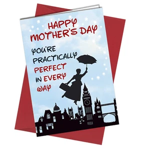 #938 MOTHERS DAY CARD Mary Poppins Comedy Funny Humour Banter Mum Mother Mummy - Picture 1 of 2