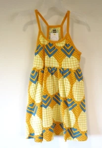 NWT Tea Collection Pineapple In Gold Trapeze Dress Girl's Size 16 - Picture 1 of 2