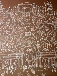 Ebbe Sadolin Serigraph Danish Modern silk screen Print TIVOLI 1980 Copenhagen - Picture 1 of 4