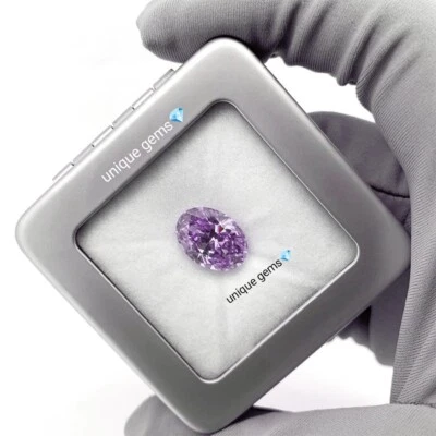AAA+ 2 Ct fancy Purple Color Diamond 7x9 mm Oval cut loose Grade VVS1 Gemstone - Image 1 of 4