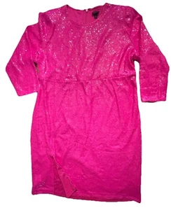 Abito Torrid Al Ginocchio Paillettes Spalle Forti Rosa 24 #G69068 - Foto 1 di 16