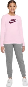 NIKE Girl's Futura  Long Sleeve Graphic T-Shirt Pink Foam - Picture 1 of 3