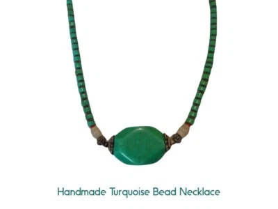 Turquoise Necklace Native American Style - Turquoise Necklace Sterling Silver - Image 1 of 3