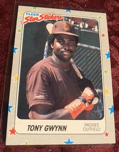Tony Gwynn 1988 Fleer Star Stickers #123, San Diego Padres MLB HOF’er