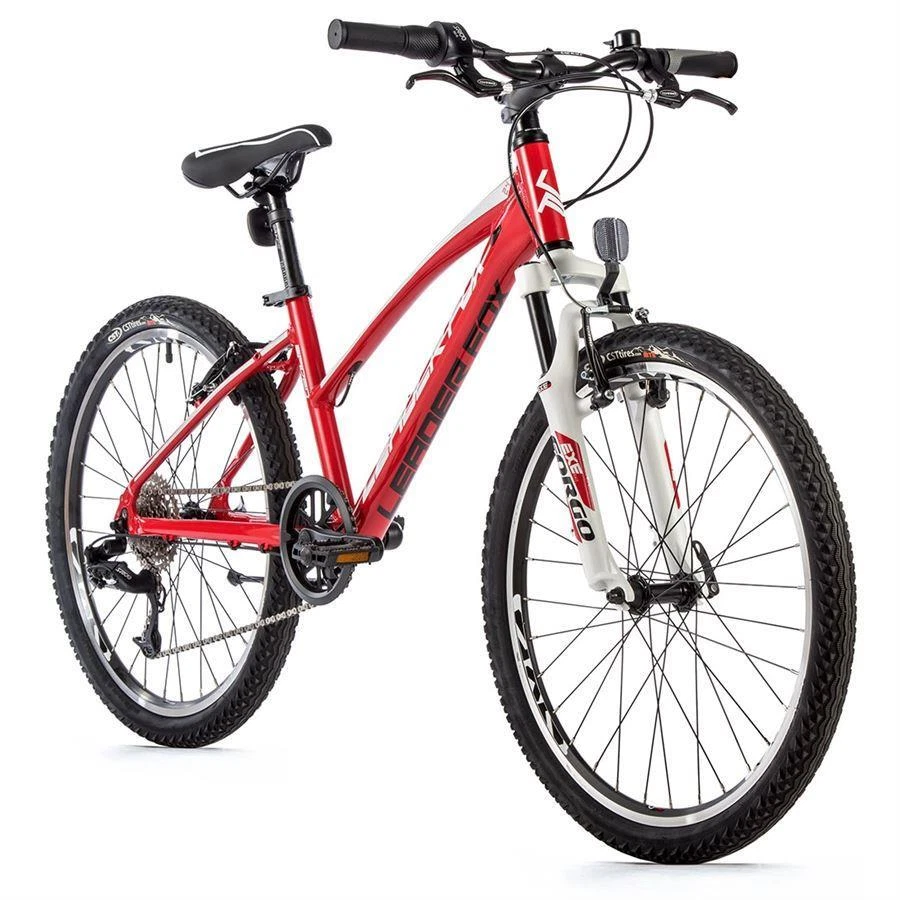 24 Zoll Alu Mountainbike Leader Fox Spider Girl 8 Gang S-Ride MTB Rot Weiss - Bild 1 von 1