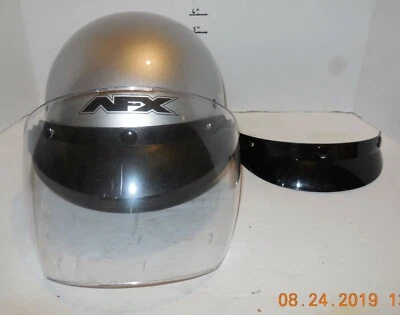 AFX FX-70 Silver Half BIKE Motorcycle Cruiser Helmet Adult Small DOT Approved - Image 1 of 4
