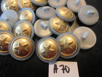 20 Knöpfe  Jeans Knöpfe hellblau m. Stern ca. 22mm Nähen Basteln Bild A70 - Bild 1 von 2