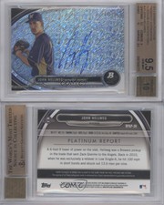 2013 Bowman Platinum Refractor Ice /10 John Hellweg BGS 9.5 Rookie Auto RC