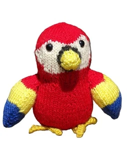 Parrot, Brand New Handmade Toy, Tropical Plush Parrot, Soft Wool Bird, Knitting - Picture 1 of 9