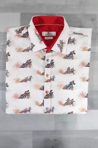 Camisa para hombre Claudio Lugli Couture Speedway Bike estampado total talla 5XL - Imagen 1 de 11