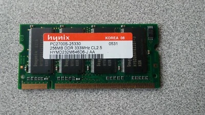 Hynix 256MB DDR PC2700 333MHz HYMD232M646D6 SODIMM Laptop Notebook Memoria RAM Foto 1 de 4