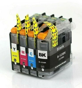 4x Non-OEM Brother LC123 Ink Cartridges for Brother DCP-J152W MFC-J6520DW - Picture 1 of 14