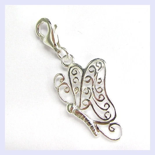 Cuentas de clip colgante mariposa filigrana de plata de ley para pulsera europea con dije Foto 1 de 1
