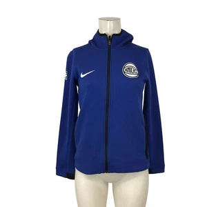 NIKE - BOYS MEDIUM - BLUE NBA KICKS FULL ZIP HOODED LIGHTWEIGHT JACKET-9Z2B7B - Picture 1 of 6