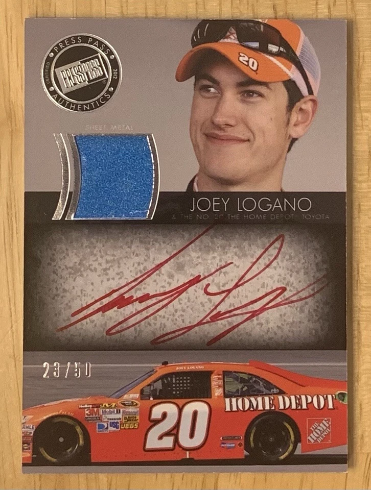 2012 Press Pass Redline Relics Signature Joey Logano Autograph On Card Auto /50 - Image 1 of 2