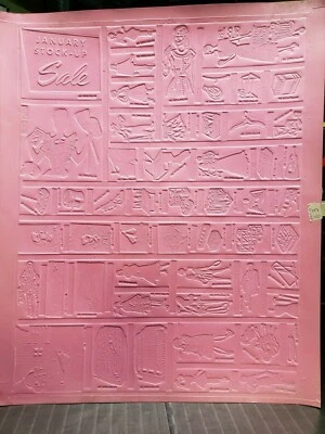 Vintage Letterpress FLONG Sheets of Clip Art Advertising Art Work NOS (lot A3) - Image 1 of 4