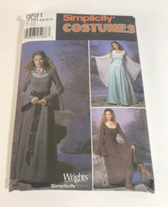 Simplicity 9891 Pattern Renaissance Medieval Maiden Dress Costume Sz 6 8 10 12 - Picture 1 of 9