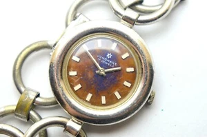 VINTAGE JUNGHANS 17 JEWELS RAINBOW DIAL COLOR STEEL BRACELET MECHANICAL WATCH - Picture 1 of 4