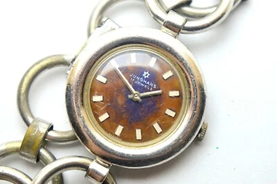 RELOJ MECÁNICO PULSERA ACERO COLOR ESFERA ARCO IRIS JUNGHANS 17 JOYAS VINTAGE Foto 1 de 4