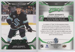 2022-23 Upper Deck MVP Green Script Jaden Schwartz SP #111