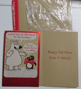 Tarjeta de Navidad American Greetings Penguin Someone Especial Divertida 3 PK - Imagen 1 de 1