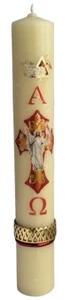 Pegatina 10 pulgadas x 1,5 pulgadas Cirio Pascual Alpha Omega Cristo Resucitado - Imagen 1 de 3