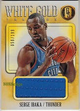 2013-14 GOLD STANDARD WHITE GOLD THREADS #50: SERGE IBAKA #56/199 OKC THUNDER