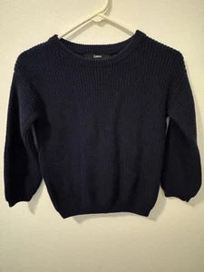 Quince Deep Blue Knit Organic Cotton Sweater Size 5T - Picture 1 of 6