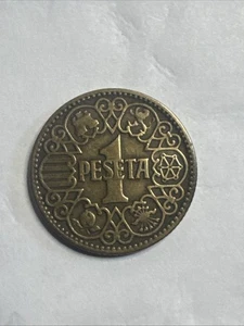 ANTIGUA MONEDA DE 1 PESETA 1944 DE ESPAÑA GENERAL FRANCO ~ SEGUNDA GUERRA MUNDIAL - Imagen 1 de 2