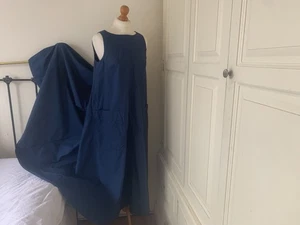 Toast 100% Cotton Blue  A-Line Pinafore Dress UK10 - Picture 1 of 11