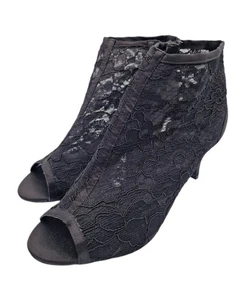 Evans Heels Size 6 EEE Black Lace Evening Shoes Mid Stilettos Ankle High Party - Picture 1 of 17