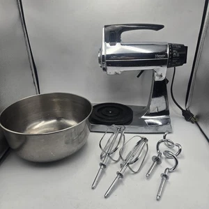 Chrom Sunbeam Mixmaster Modell 1940 Standmixer Schüssel Rührbesen Teig funktioniert - Bild 1 von 8