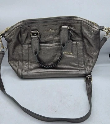 Cole Haan  Metallic Silver Pebble Leather Handbag Purse w/adjustable straps Foto 1 de 4