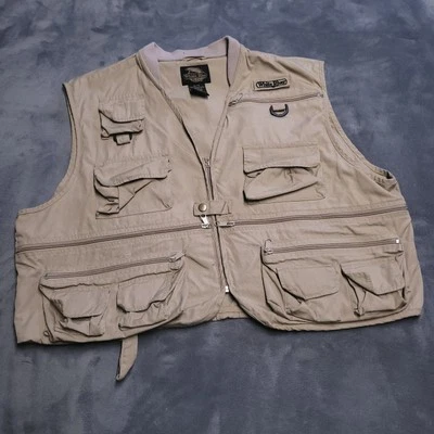Chaleco de pesca con mosca White River Fly Shop marrón XL exterior multi bolsillo cremallera completa Foto 1 de 4