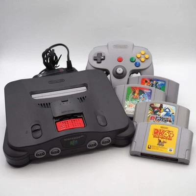 Nintendo 64 Console System NUS-001 + 4 Games SET Pokemon Donkey Kong Tested - Image 1 of 4