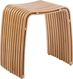 CWUINT Bamboo Bathroom and Dining Stool, Bamboo Bench, Durable - Picture 1 of 4