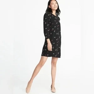 Old Navy floral black shift dress womens small business career cottagecore fairy - Picture 1 of 9