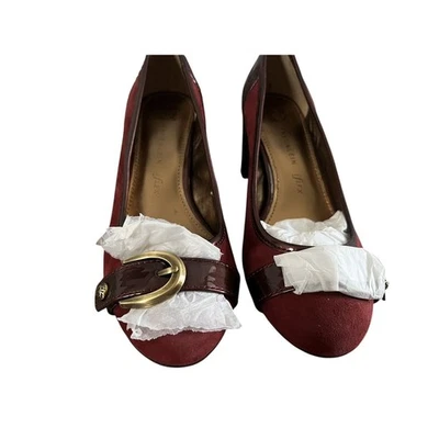 Anne Klein iflex Akradka Suede and Leather Red Pumps with Buckle Women's size 6M - Image 1 of 4