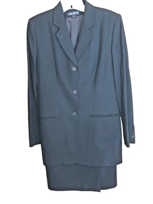 Traje de mujer Nautica de lana azul marino (6) y chaqueta (8) vintage años 90 EE. UU. ¡NUEVO! Foto 1 de 4