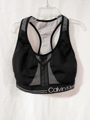Calvin Klein Women's Performance Reversible Black/Gray Sports Bra Sz Medium - Image 1 of 4