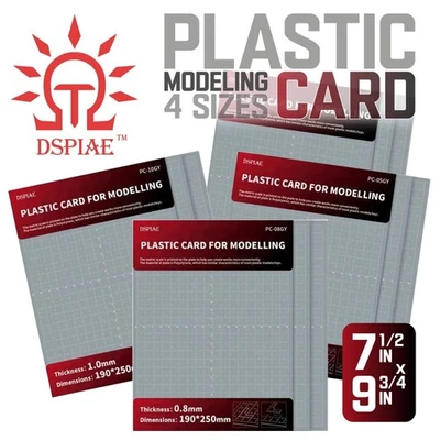 DSPIAE: Plasticard Sheets - 7.5x9.8 in - Plastic Card for Modelling - Image 1 of 4