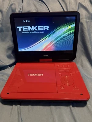 RED TENKER 10" PORTABLE DVD PLAYER LT WEAR IF ANY W/USB PORT & RCA JACK  - Image 1 of 4