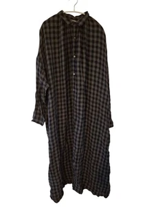 Vestido ICHI Antiquites Lino Gris y Negro Cuadros - Imagen 1 de 10