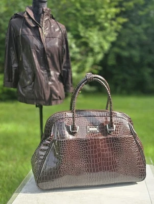 Ellen Tracy крокодила узор 18 x 12 ПВХ кожи - Изображение 1 из 4