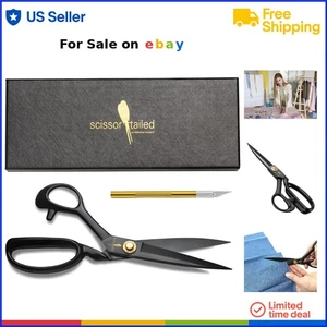 Fabric Scissors High Carbon Steel 8 Inch Sharp Leather Sewing Shears - Picture 1 of 11